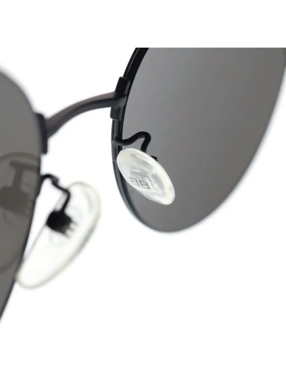 Balenciaga Metal Rim Lens Over Frame Logo Sunglasses Eyewear Black